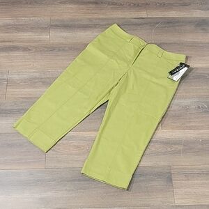 Tribal NEW Wide Leg Apple Green Capri Cotton Blend Stretch Extensible Plus Sz 16